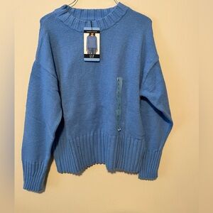 GAP Women’s Crewneck Sweater Size L | Blue Knit Pullover | Cozy Classic